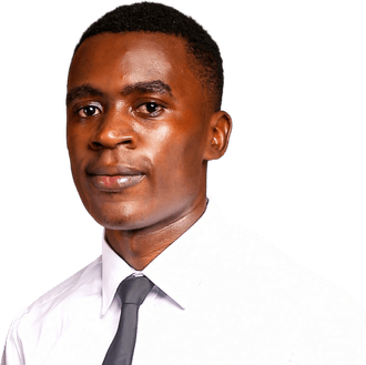 Portrait of Collins Milimo in a white shirt and grey tie